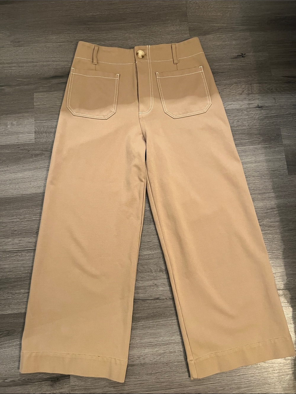 JNY Jones New York Beige Wide Leg Career Pants Size 8 strech